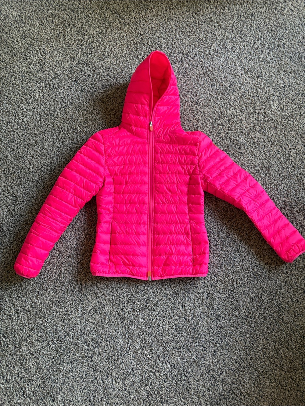 SAVE THE DUCK Hooded Lightweight Puffer Jacket - Hot Pink